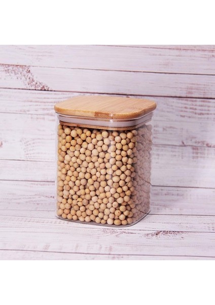 450ML Sızdırmaz Vakumlu Bambu Kapaklı Borosilikat Cam Kavanoz – Hava Geçirmez & Dayanıklı Gıda Saklama Kabı (10CM x 10CM)