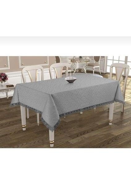 Tekstil Leke Tutmayan Kumaş Masa Örtüsü Gri 160 x 220 BYZT239