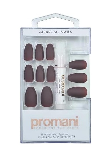 Promani Matte Takma Tırnak Kiti Koyu Bordo PR-5018