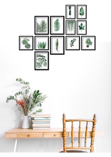 12 Parça Ahşap Mdf Duvar Posteri Tablo Seti Çerçeve Görünümlü DEKOLIADKJ072-S