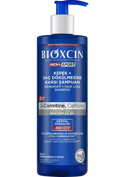 Men Sport Kepe ve Saç Dökülmesine Karşı Şampuan 500 ml - Dezenfektan Hediyeli - %72 Alkol