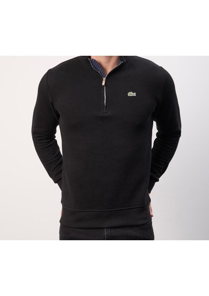 Fermuarlı Yaka Siyah Dar Kesim Erkek Triko fırsatları