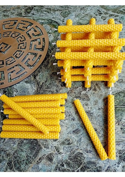 (8 Adet) 14CM Dilek Mumu Petek Mum Beeswax Candle Bal Mumu Mum