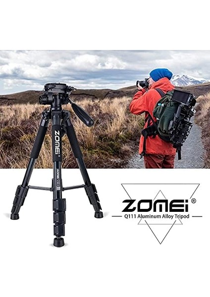 Profesyonel Q111 Taşınabilir 5kg Taşıma Kapasiteli 139,7CM Alüminyum Siyah fiyatları