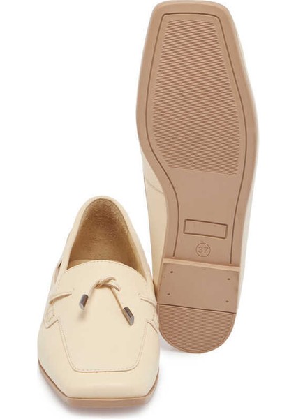 Bej Hakiki Deri Kadın Loafer - K24I1AY67450-A25