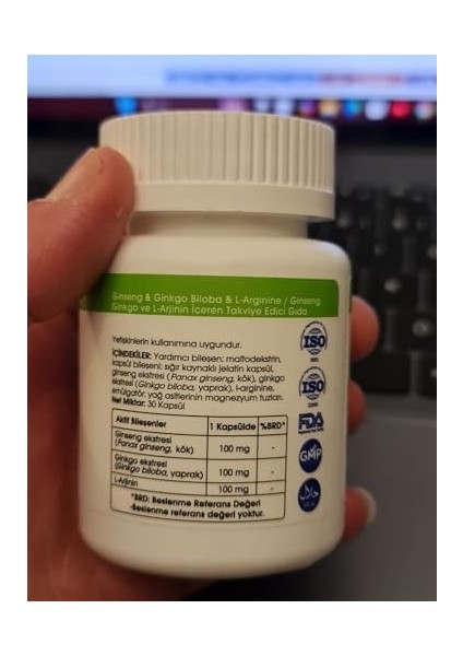 Voonka Ginseng Ginkgo Biloba L-Arginine 30 Kapsül 1 Paket fiyatları