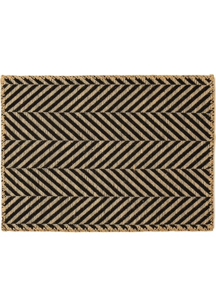 Textile Siyah Renk Jüt Paspas 50 x 70 cm