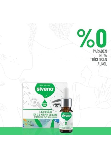 Siveno %100 Doğal Kaş ve Kirpik Serumu Bitkisel Yoğunlaştırıcı Canlandırıcı Yoğun Bakım Yağı Vegan 10 ml modelleri