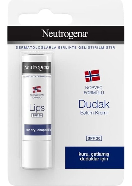 Dudak Nemlendiricisi Spf 20 4.8gr - Dezenfektan Hediyeli - %72 Alkol