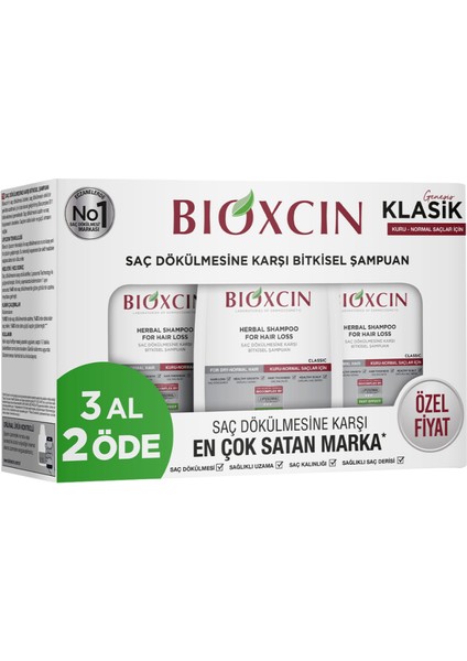 Genesis Kuru ve Normal Saçlar Için Şampuan 3 x 300ml - Dezenfektan Hediyeli - %72 Alkol