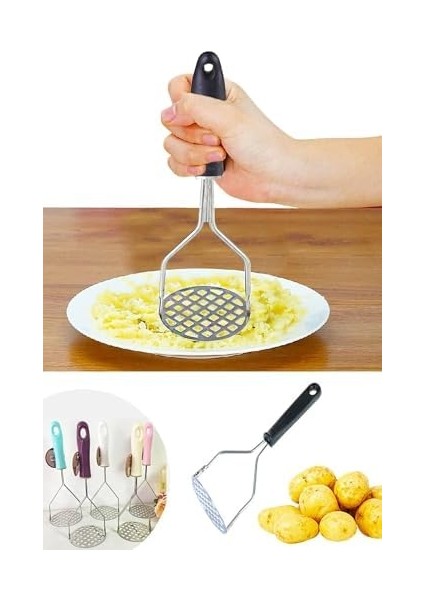 Metal Saplı Paslanmaz Çelik Patates Ezici (Plastik Saplı) modelleri