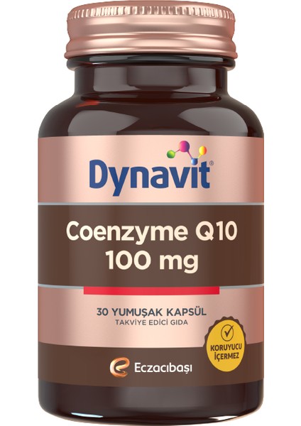 Coenzyme Q-10 100 mg 30 Yumuşak Kapsül - Dezenfektan Hediyeli - %72 Alkol