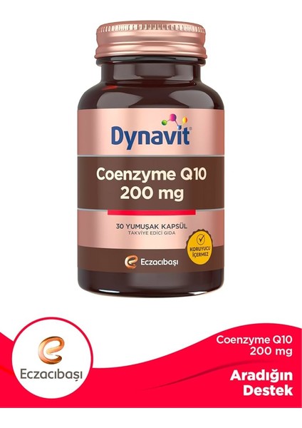 Coenzyme Q-10 200 Mg 30 Yumuşak Kapsül - Dezenfektan Hediyeli - %72 Alkol