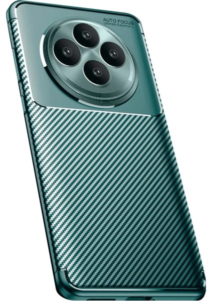 Oppo Reno 11 Fs Kılıf Auto Focus Karbon Kapak - Koyu Yeşil