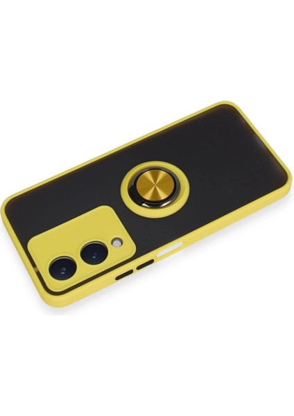 Vivo Y17S Kılıf Montreal Yüzüklü Silikon Kapak - Sarı modelleri
