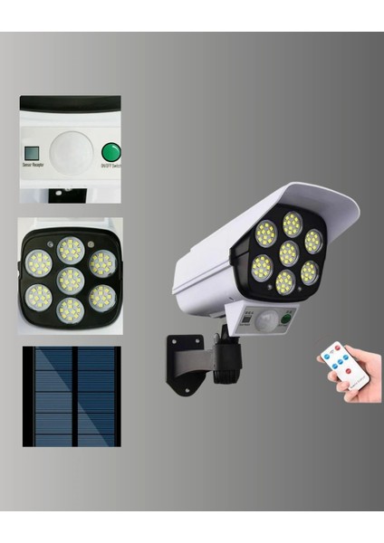 3 Modlu Güneş Paneli Aydınlatmalı Dış Mekan Güvenlik Işığı – IP65 Su Geçirmez, Pır Sensörlü fiyatları