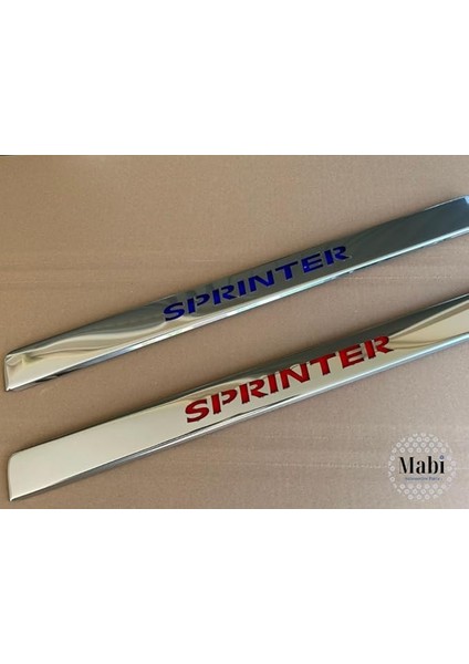 Mercedes Sprinter Krom Kırmızı ve Mavi LED Işıklı Plaka Üstü 2006-2017 modelleri