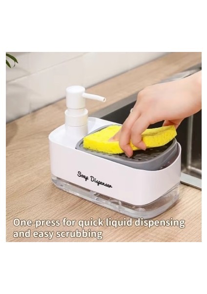 Çift Hazneli Sıvı Sabunluk, Süngerlik ve Otomatik Deterjanlık