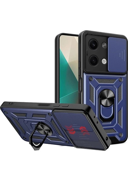 Xiaomi Poco X6 Kılıf Pars Lens Yüzüklü Silikon - Lacivert