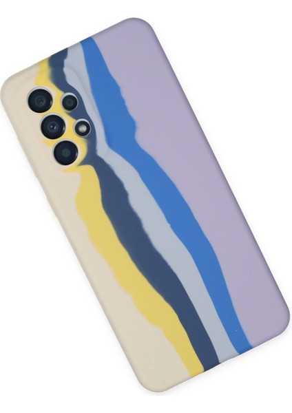 Samsung Galaxy A53 5g Kılıf Ebruli Lansman Silikon - Sarı-Lila fiyatları