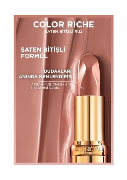 L'oréal Parıs Color Riche Saten Bitişli Ruj - 550 Nude Unapologetic modelleri