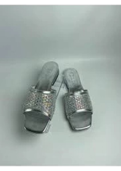 Sptrns Ortu Gümüş Cilt Işlemeli Terlik (Numara: 39)