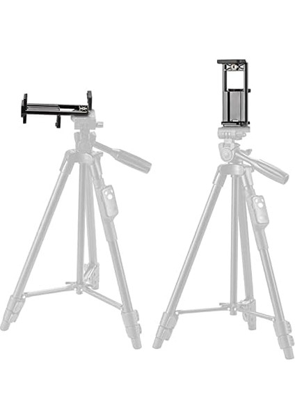 Tablet Tutucu 2in1 Telefon Tutucu Başlık Standart Vidalı Tüm Tripodlara Uyumlu Yatay Dikey Kullanım modelleri