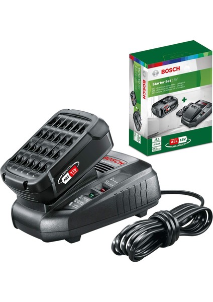 And 18 Volt Akü ve Al 1830 Cv Şarj Cihazı Başlangıç Seti, 2.5 Ah Akü, 300L/SAAT Debi, 0.365 kg