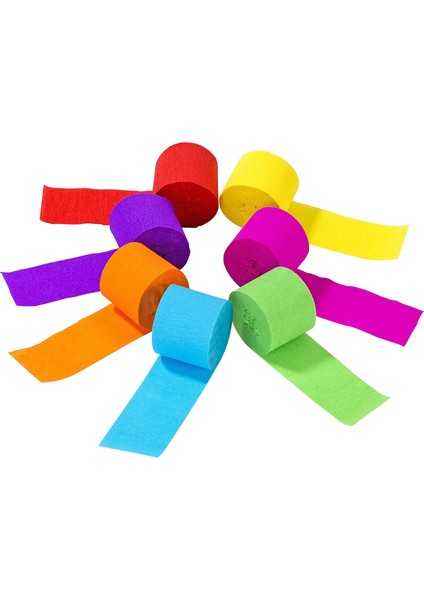 Tables Kağıt Flamalar - Gökkuşağı Partisi Doğum Günü, Gurur Ayı, Yaz, Iç Mekan Dış Mekan Veya Ev Dekoru, 7, 70 Metre, 7'li Paket, 33 Fit, Karışık Renkler