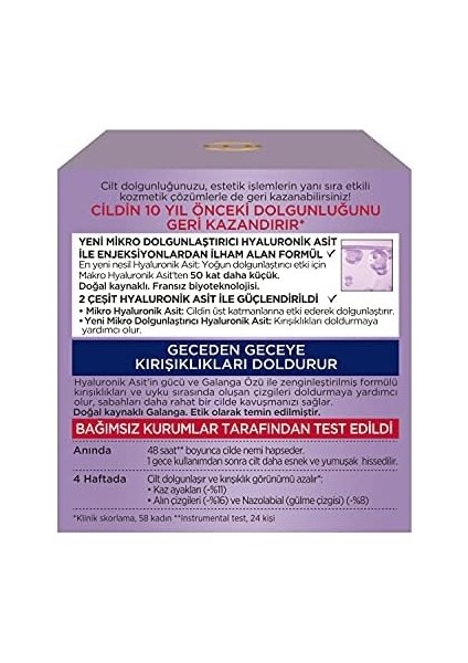 L'oréal Parıs Revitalift Filler Yoğun Dolgunlaştırıcı Hyaluronik Asit Içeren Yaşlanma Karşıtı Gece Kremi 50 ml modelleri