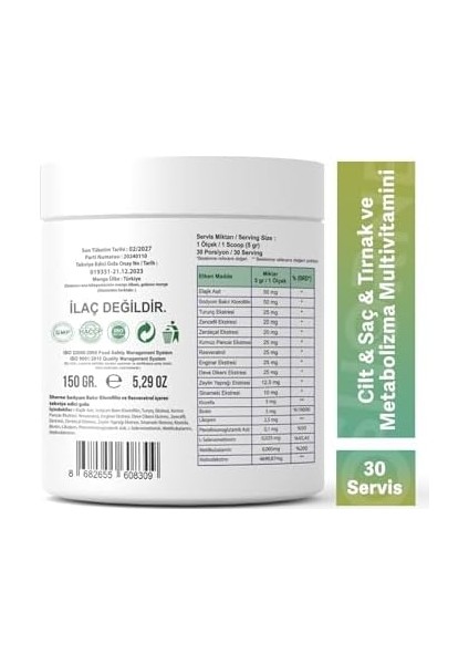Shorne Chlorophyll Detox Powder (Sodyum Bakır Klorofilin Resveratrol ve Deve Dikeni Içeren Takviye Edici Gıda)