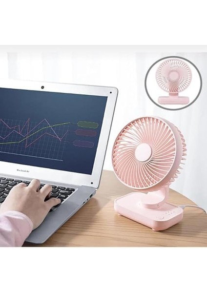 Mini Fan 4 Kademeli 4000MAH Şarjlı Ultra Güçlü Taşınabilir D606 Pembe fiyatları
