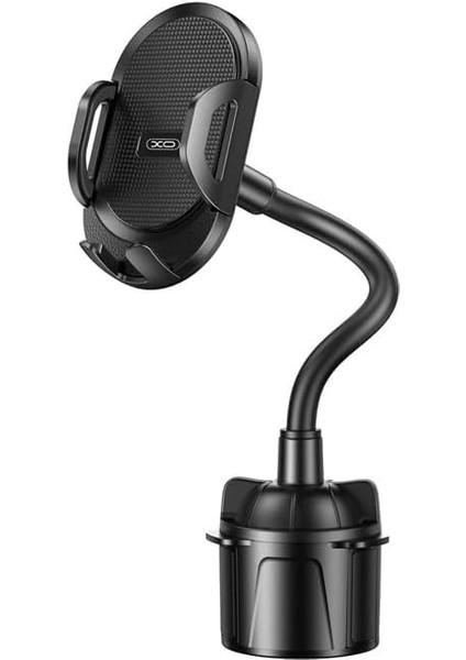 Xo Is Beauty C105 Bardak Tutucuya Monte Araç Içi Telefon Tutucu, 360° Dönebilen, Otomatik Kilitli, Ayarlanabilir 3D Slikon Kablo, Kolay Kurulum, Siyah