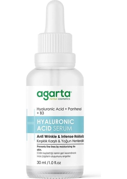 Agarta Yoğun Nemlendirici ve Yenileyici Hyaluronic Asit Serum 30 ml