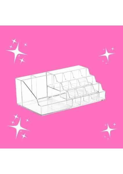 ve Takı Düzenleyici Organizer- Şeffaf Kozmetik Organizer - Ruj Takı Oje 3 Katlı Fırçalık Makyaj Malzemesi Saklama Kutusu fiyatları