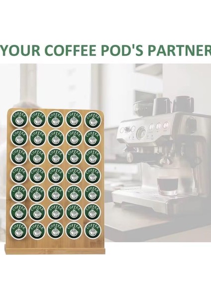 Bambu Ayaklı Kapsül Kahve Organizer – Geniş Depolama Kapasiteli, Ahşap Malzemeden Şık ve Kap Dayanıklısül Düzenleyici, Kahve Kapsül Saklama (35 Göz) fiyatları