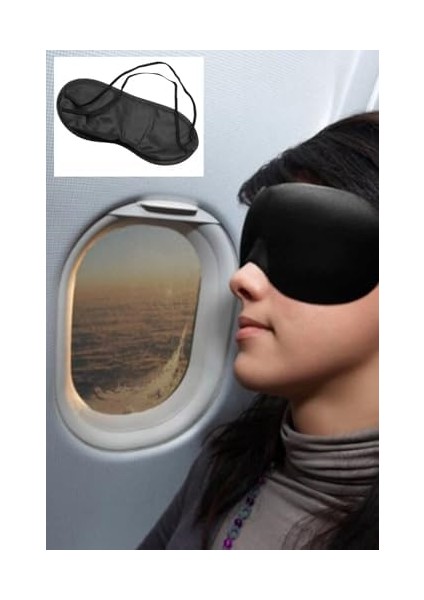 Buffer Üçlü Seyahat Seti Boyun Tipi Ortopedik Şişme Yastık + Kaymayan Göz Bandı + Kulak Tıkacı