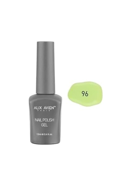 Alıx Avıen Limon Yeşili Kalıcı Oje 96-Yoğun Renk Veren Jel Oje 12 Ml-Nail Uv Gel Polish 96 modelleri