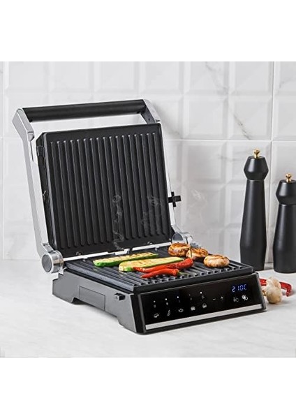 Grilliant 1341H Inox Gövdeli, Döküm Plakalı, 5 Programlı, LED Ekranlı Grill Tost Makinesi ve Makinesi fiyatları