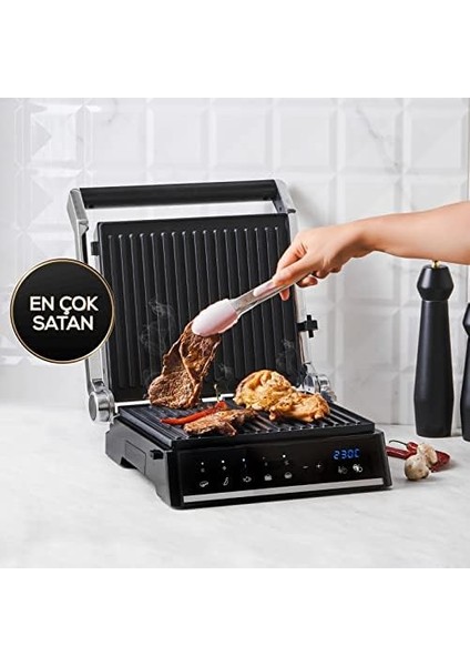 Grilliant 1341H Inox Gövdeli, Döküm Plakalı, 5 Programlı, LED Ekranlı Grill Tost Makinesi ve Makinesi modelleri