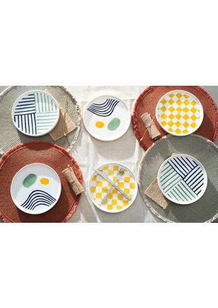 Seramik Hand 6'li Özel Tasarım Satckable Pasta Tabağı Seti modelleri