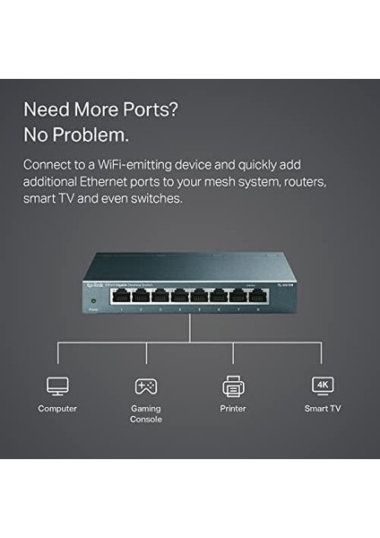 TL-SG108, 8-Port 10/100/1000 Mbps Gigabit Ethernet Switch 5 V Harici Güç Adaptörü modelleri