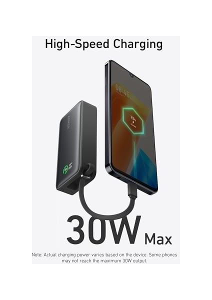 545 Powerbank, 10.000MAH, 30W Dahili Usb-C Kablosu modelleri