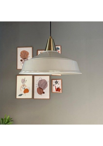 Carmelo Gri Renk Asaletli Tekli Avize Eskitme Huni Başlık Sarkıt Lamba Salon Aydınlatma