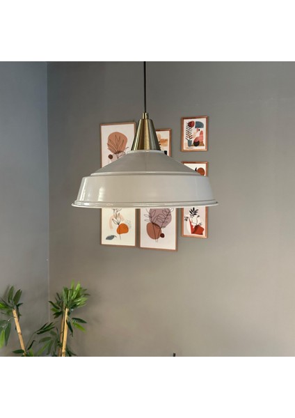 Carmelo Gri Renk Asaletli Tekli Avize Eskitme Huni Başlık Sarkıt Lamba Salon Aydınlatma fırsatları