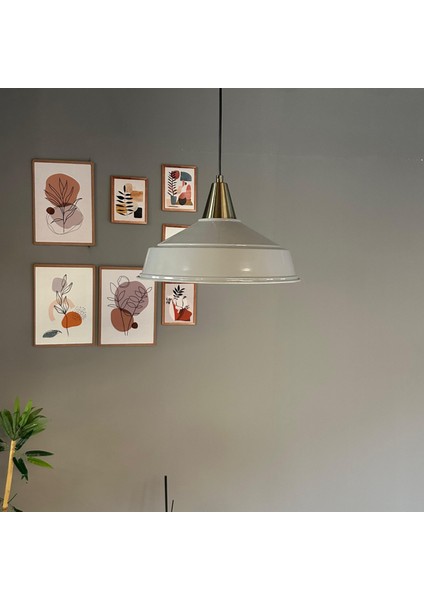 Carmelo Gri Renk Asaletli Tekli Avize Eskitme Huni Başlık Sarkıt Lamba Salon Aydınlatma