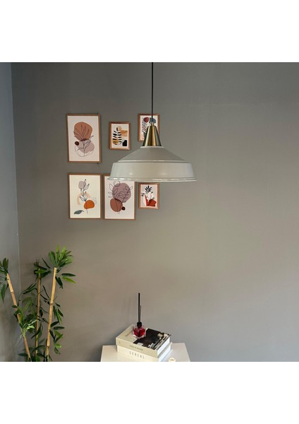 Carmelo Gri Renk Asaletli Tekli Avize Eskitme Huni Başlık Sarkıt Lamba Salon Aydınlatma