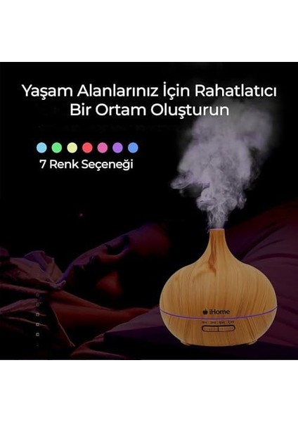 Ihome 025AK Renkli Aromaterapi Difüzör ve Ultrasonik Hava Nemlendirici Buhar Makinesi modelleri