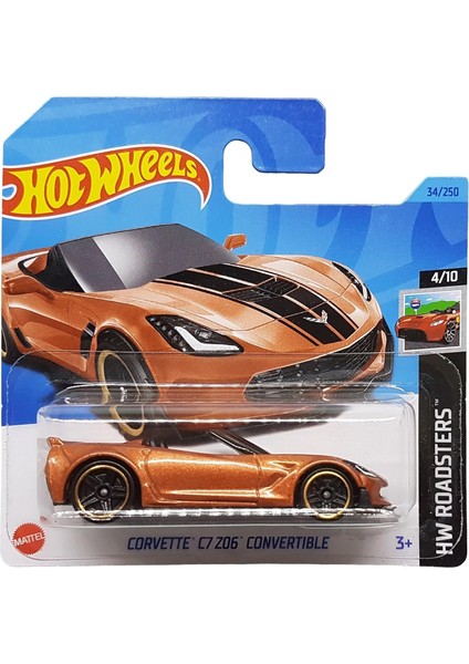- Corvette C7 Z06 Convertible - Hw Roadsters 4/10 - HKK10 - Short Card - Gm - Metal Flake - 2023
