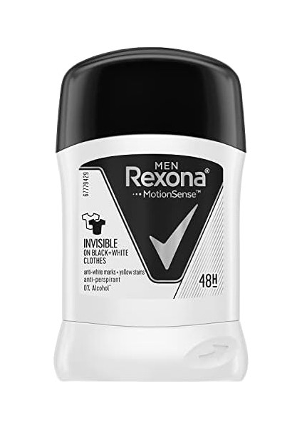 Rexona Men Erkek Anti-Perspirant Stick Deodorant Invisible Black And White 50 ml 1 Adet